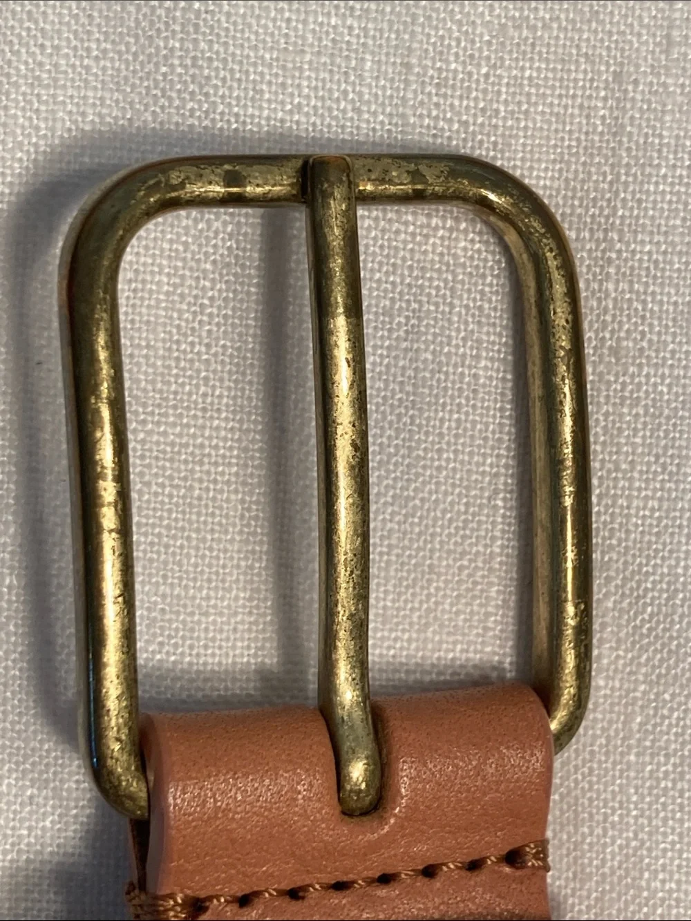 J.Crew Studded Tan caramel Leather Belt  Brass Buckle M